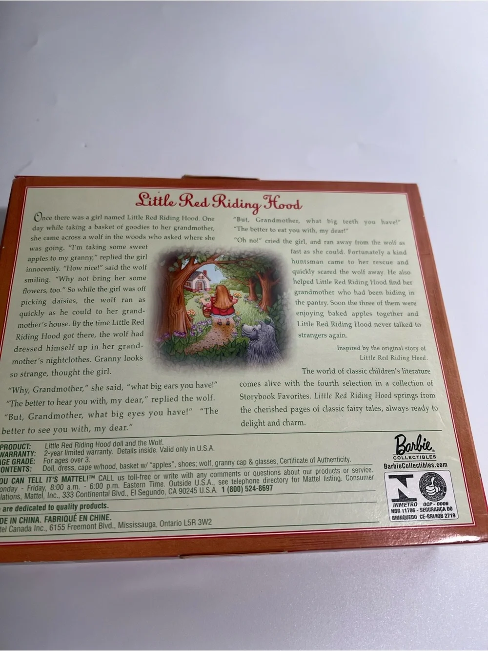 Barbie Little Red Riding Hood Kelly Doll and Wolf Storybook Favorites- VTG 2001